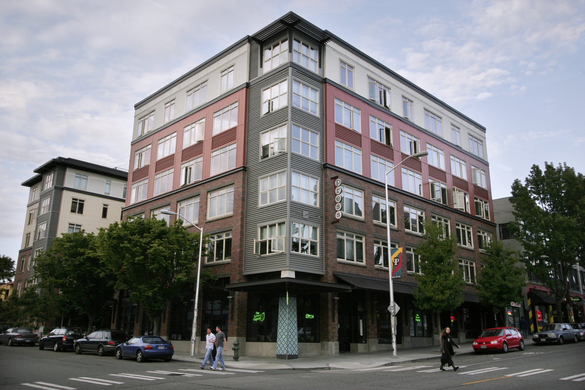 The Press, a brick corner building